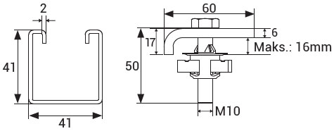 Прижимной кронштейн E-line URC-A