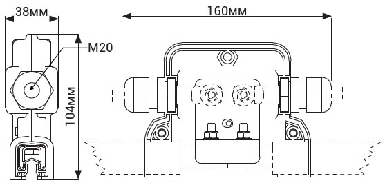 Секция ввода питания с середины E-line URC-C/S
